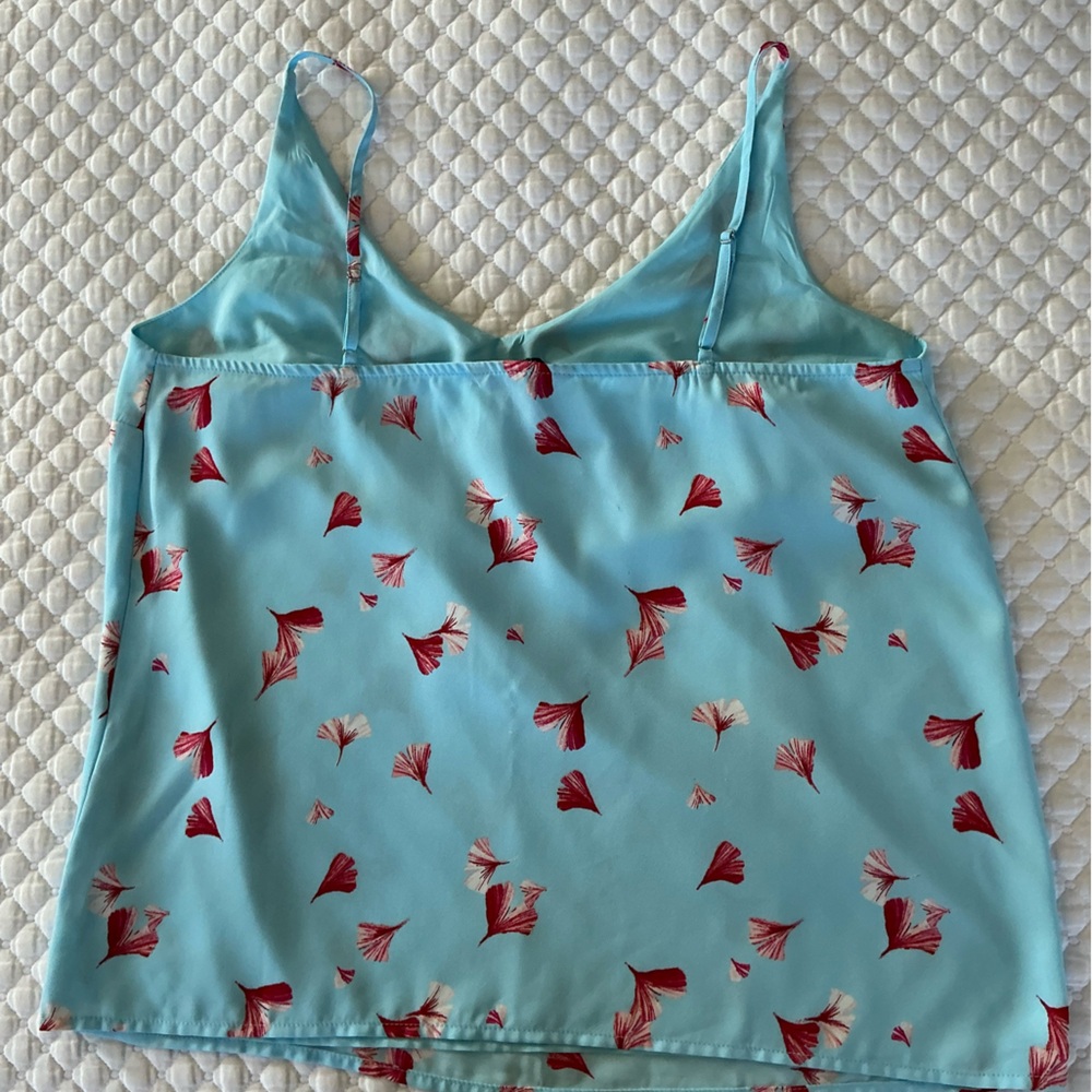 Banana Republic Blue Floral Tank Cami Top M - Picture 5 of 8